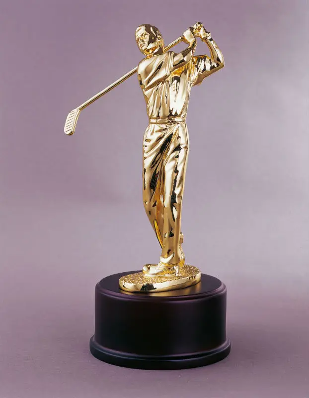 Gold Plated Figurine Trophy For Golf Tournament - Buy Golf Trophy,Metal ...