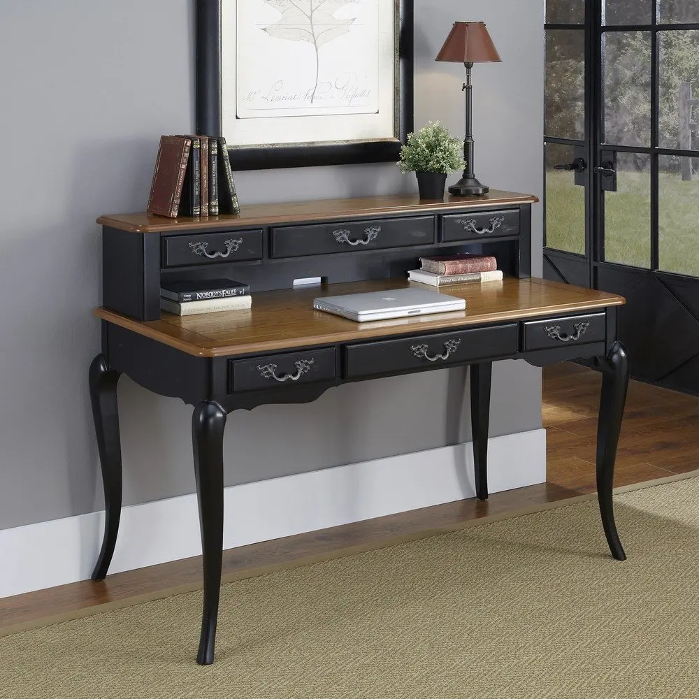 Hot Selling The French Countryside Oak Black Executive Office Desk