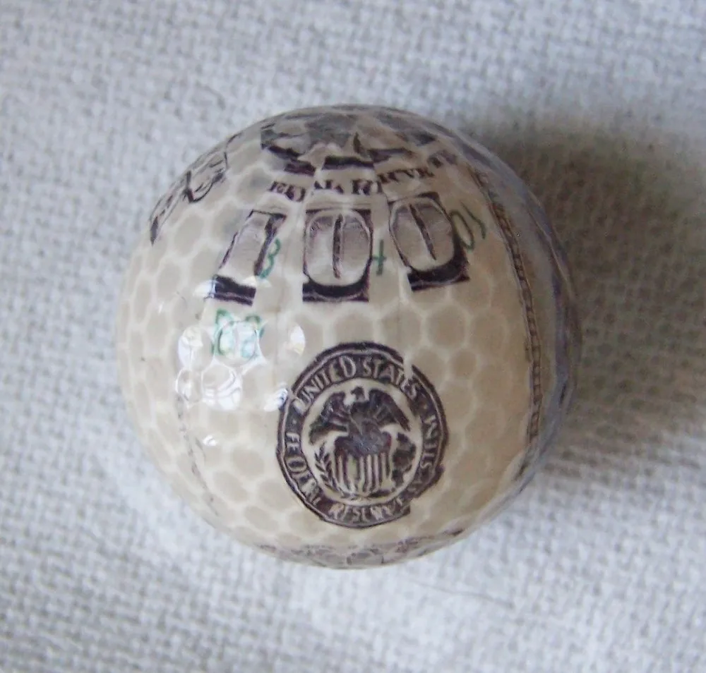 Money Novelty Golf Balls One Hundred Dollar Bill Buy Money Golf Ball