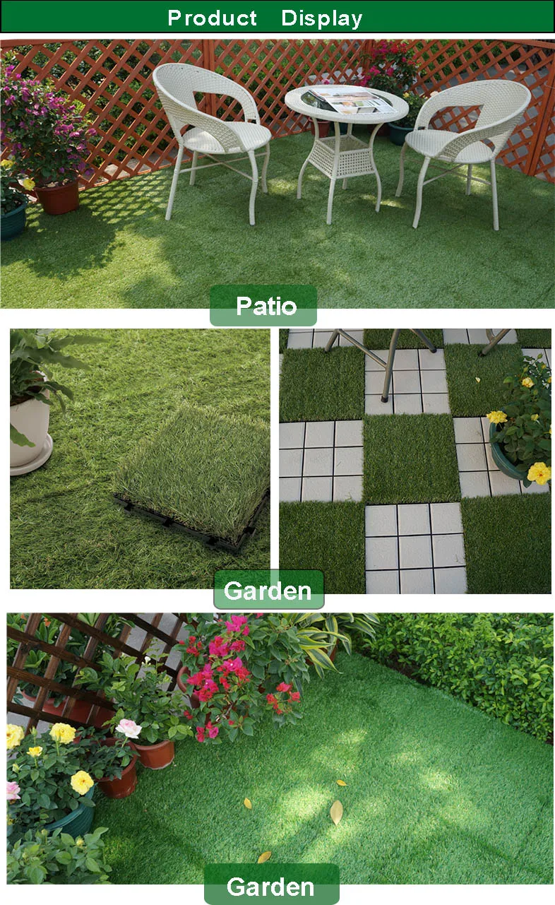 wholesale DIY synthetic garden grass floor tiles