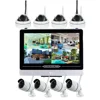 H.265 8CH 1080P/2MP Smart home outdoor indoor alarm P2P wireless ip network camera security system wireless camera set with lcd