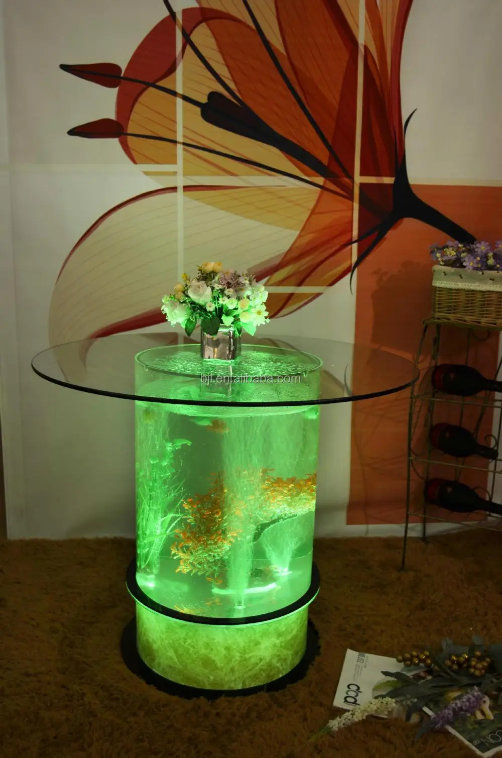 Led Lighting Dancing Water Bubbles Coffee Table Aquarium Buy Coffee