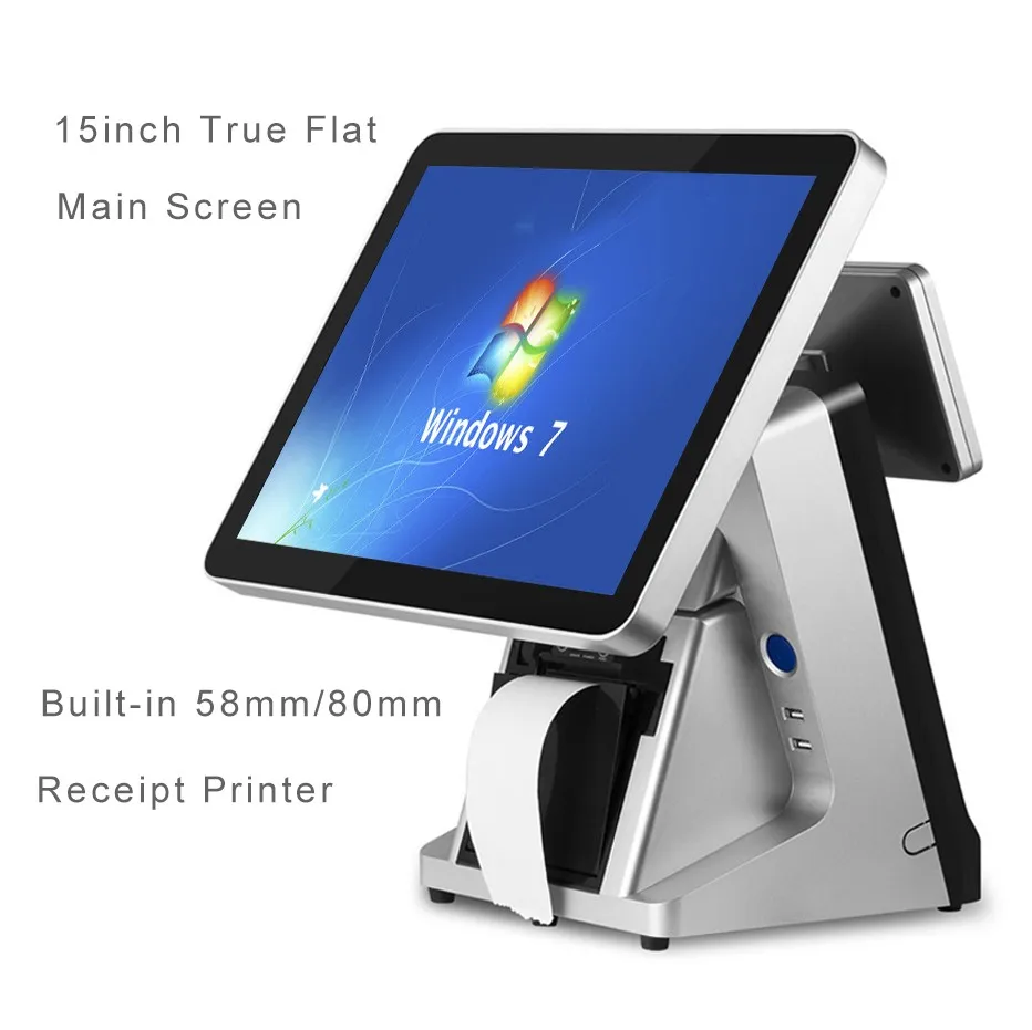 Cheap Composxb 15.6 Inch Dual Screen Pos Terminal Ingenico Windows Pos