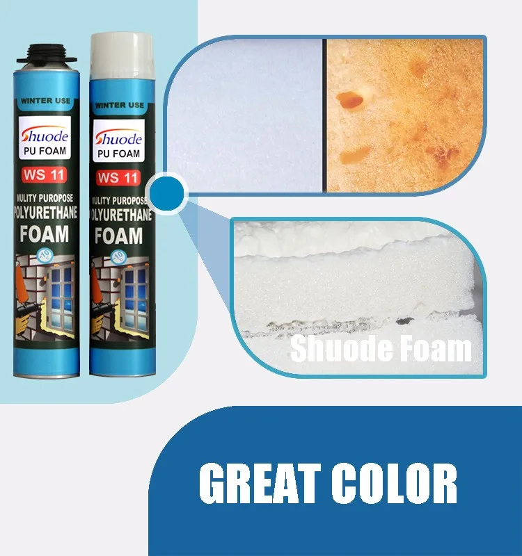 Low Temperature Pu Foam Adhesive Wall Expandable Caulk Pu Foam Sealant