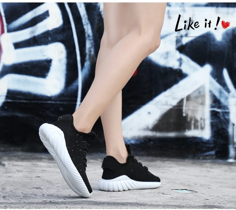 2018 hot sale breathable knitted upper womens tennis shoes