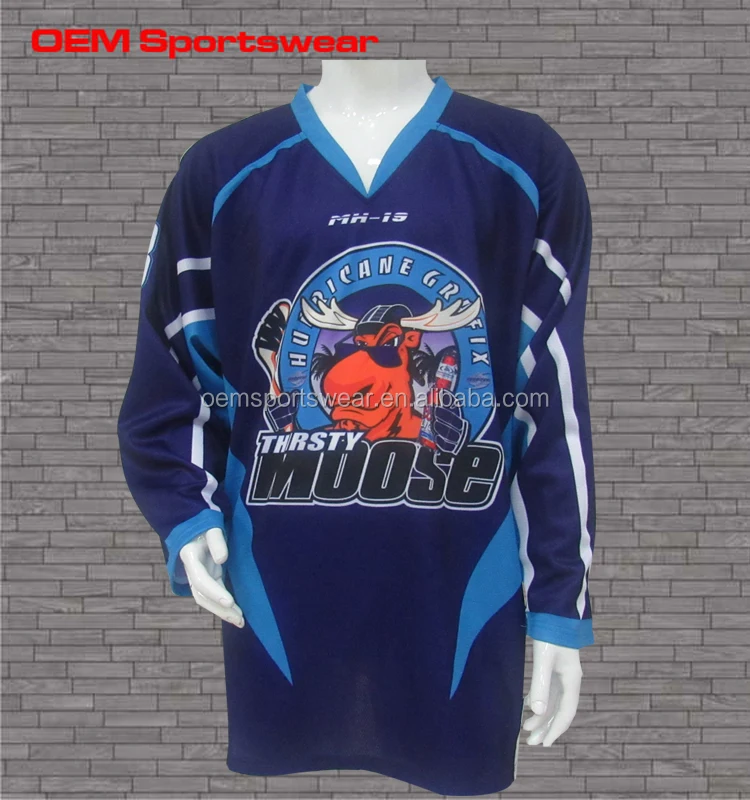Navy Sublimation Printing Ice Hockey Shirts With Custom Logo Buy Ice