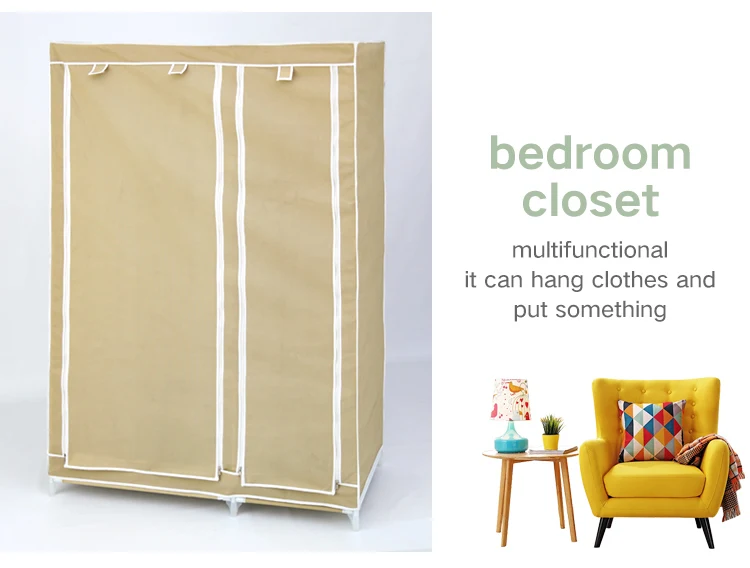 Lightweight Portable Armoire Bedroom Cloth Wardrobe Folding Fabric