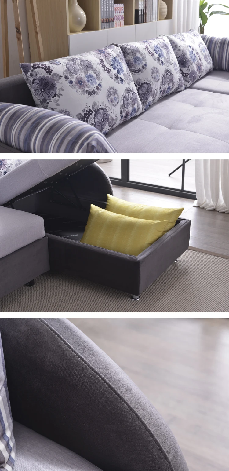 White Fabric Furniture Wooden Designs Cheap Price Sofa Cum Bed