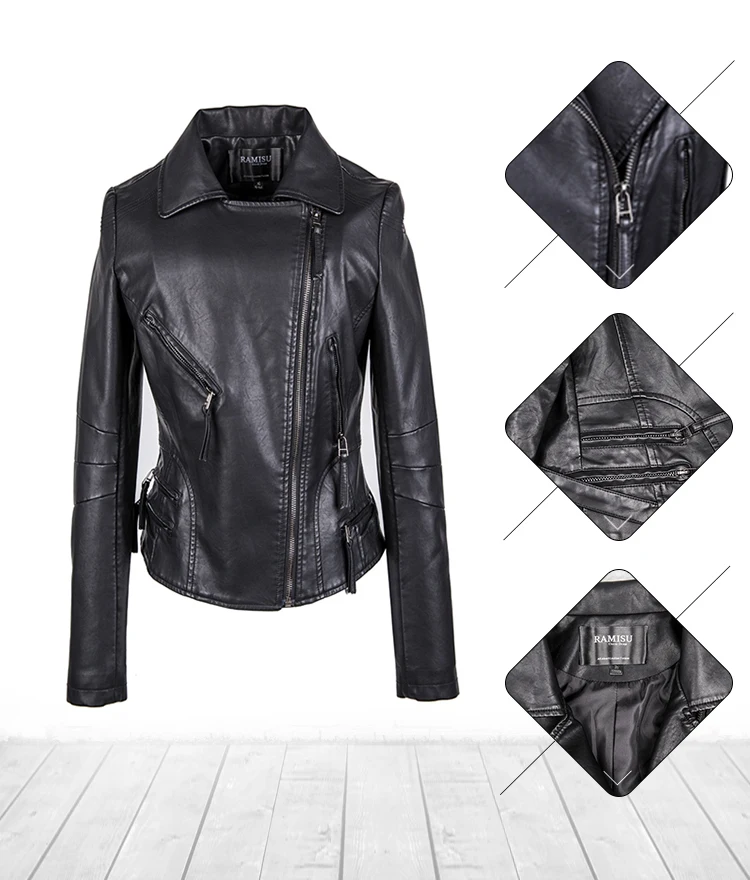 Excellent Quality Winter Fashion Women Lapel Pu Leather Jacket With ...