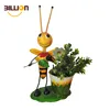 Creative Metal Bee Shaking in the Wind Garden Planter Flower Plant Pot