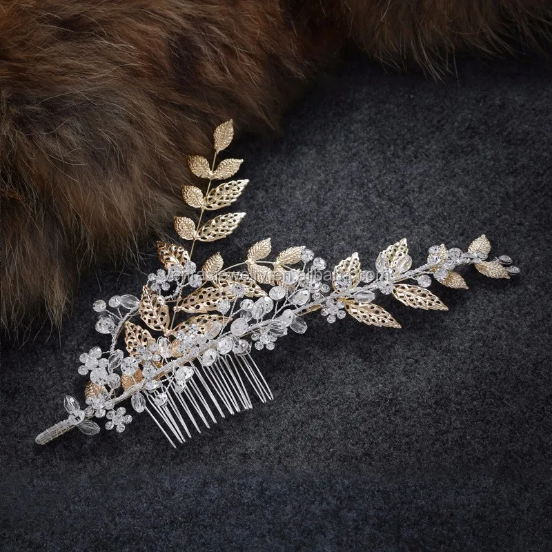 Handmade Gold Bridal Hair Combs Pearl Bridal Hairpins Vintage