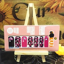 Pink Black heart cartoon cat Nail Arts Nail Sticker Waterproof Nail Decal Sticker Gel Polish French