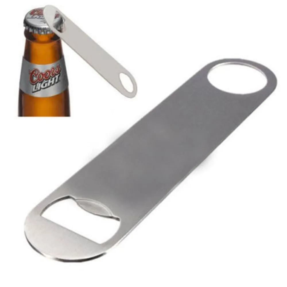 Large Flat Stainless Steel Speed Bottle Cap Opener Remover Bar Beer Tool Silver