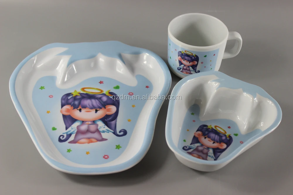 Strawberry Shape Melamine Children's Dinner Set Of 3 Piece