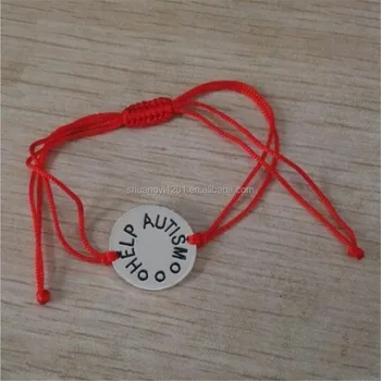 Diy Customize Help Autism Bar Bracelets Handmade Red Rope Chain Diy Customize Help Autism Bar Bracelets Handmade Red Rope Chain Awareness