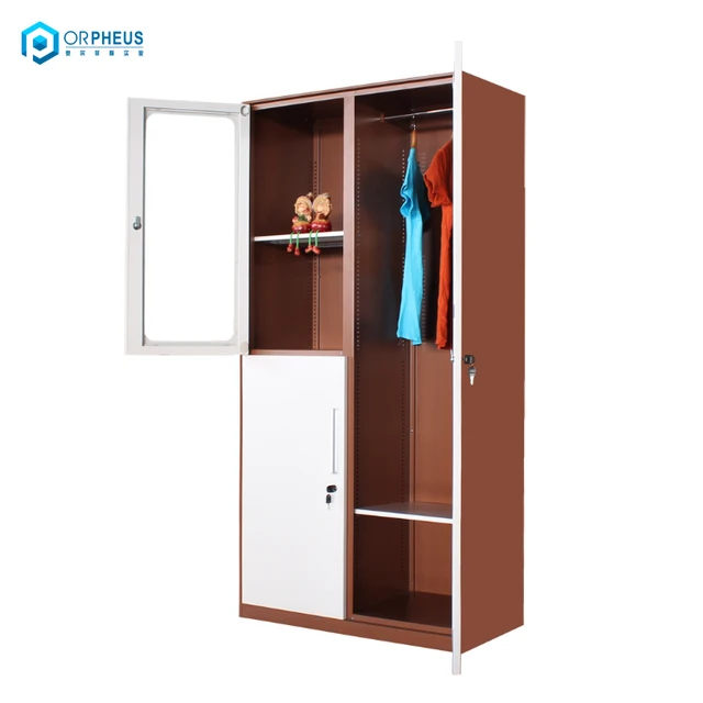 Fully Assembled Bedroom Aluminum Lightweight Steel Metal Wardrobe