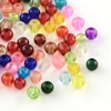 PandaHall 4mm Hole: 1mm about 100pcs/bag Small Glass beads Mixed Colors Spray Painted Round Glass Crackle Beads with Cheap Price