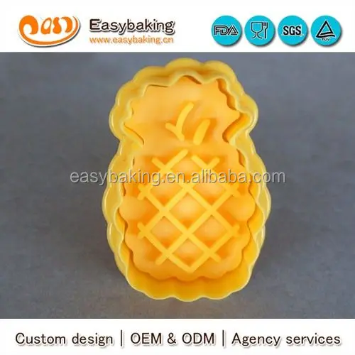 CP-0320 Customized pineapple Stamp Plastic Cookie Cutter