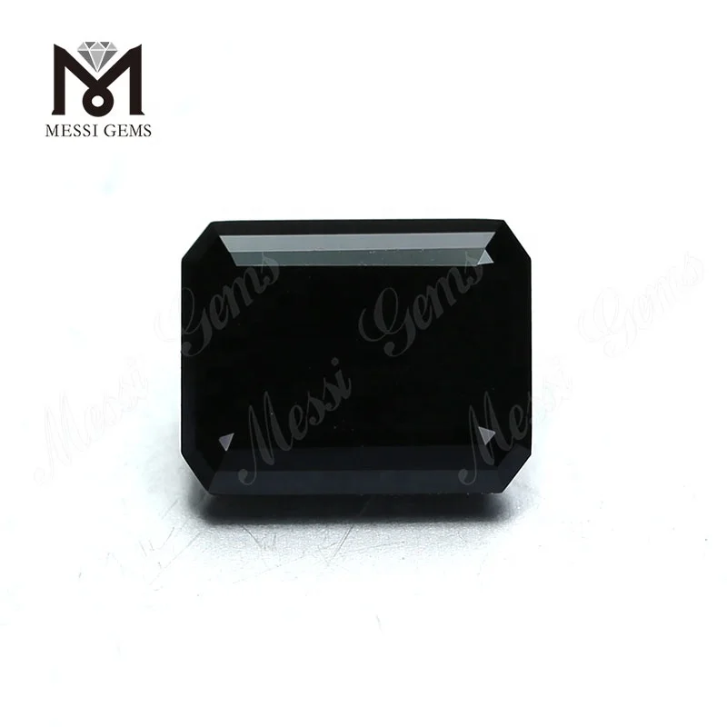 loose gemstones 10*14mm emerald cut black moissanites stone price