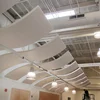 Light Weight 2'x4' suspended hanging Wave Curved fiberglass wool ceiling panel price