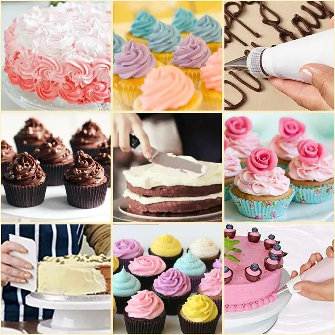 Wholesale Cake Decorating Supplies Kits Tools With Pastry Bags 73 Pieces Plastic Rotating Cake