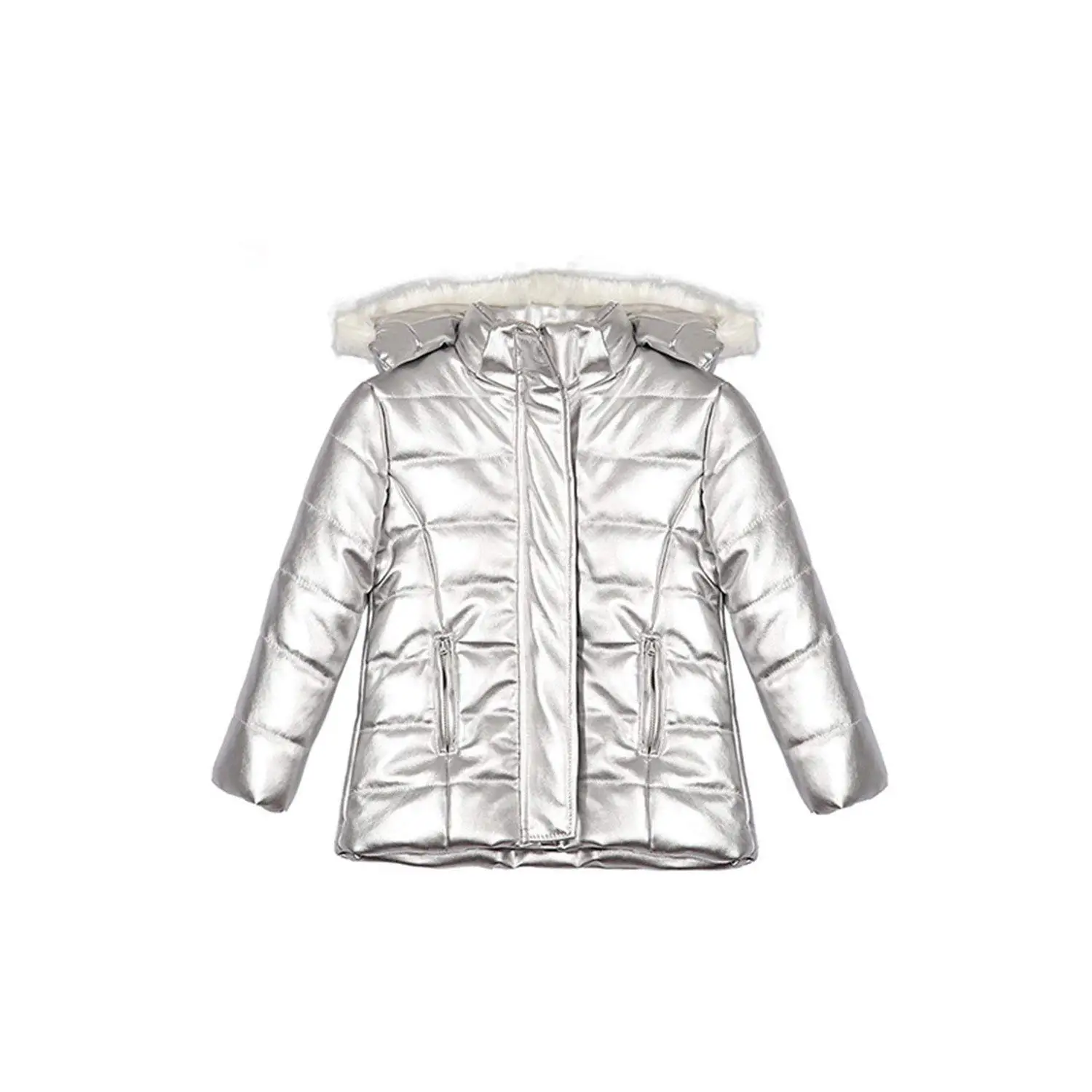 Baqijian Girls Parka Winter Coat Fur Outwear Hooded Baby Outerwear Coat Double Pocket Children Coat Clothing