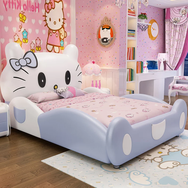 Hello Kitty Yatak Katı Ahşap Çerçeve Çocuk Yatağı Ahşap Kız Yatak Buy