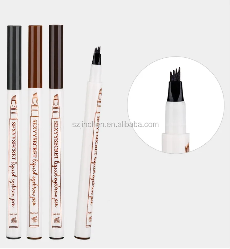 Hot Sexyysecret Liquid Eyebrow Pen Black Eyebrow 4 Colors 4 Head Eyebrow Enhancer Waterproof