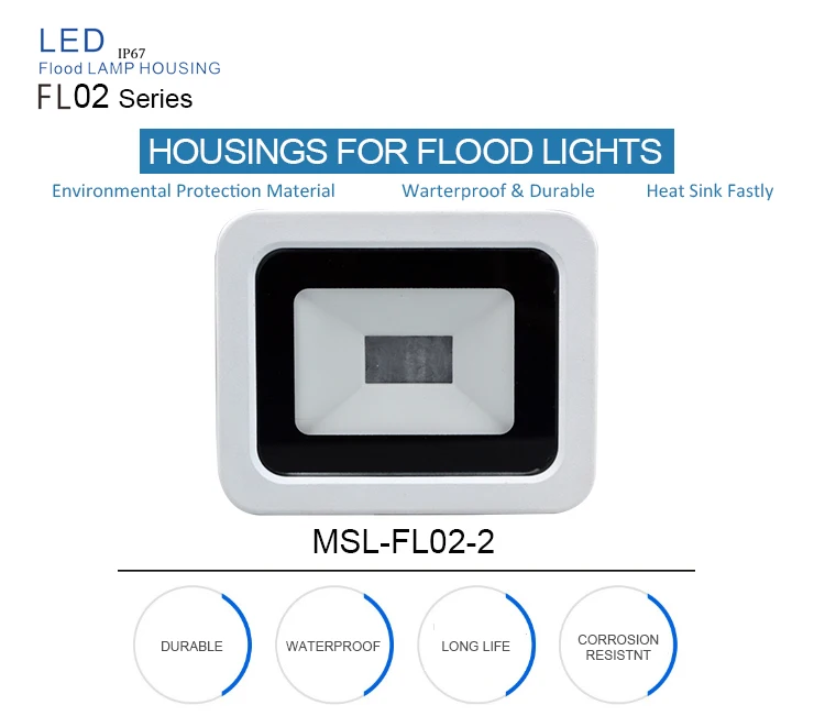 anti-corrosion waterproof led light housing / housing flood light