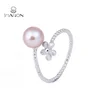 Flower Finger 925 Sterling Silver Pearl Ring Mount DIY Crafts Jewellery for Women and Girls