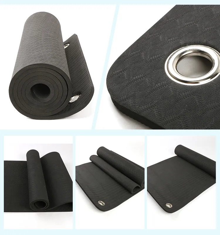 Portable Black Tpe Yoga Mat With Hole To Hang Up Buy Yoga Mat With