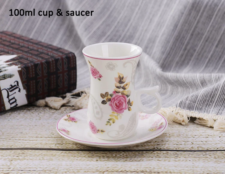 High Quality Cheap 6pcs 100ml Irregular Arabic Tea Cup And Saucer Sets ...