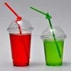 Custom printed disposable PET PP plastic juice cups and lids