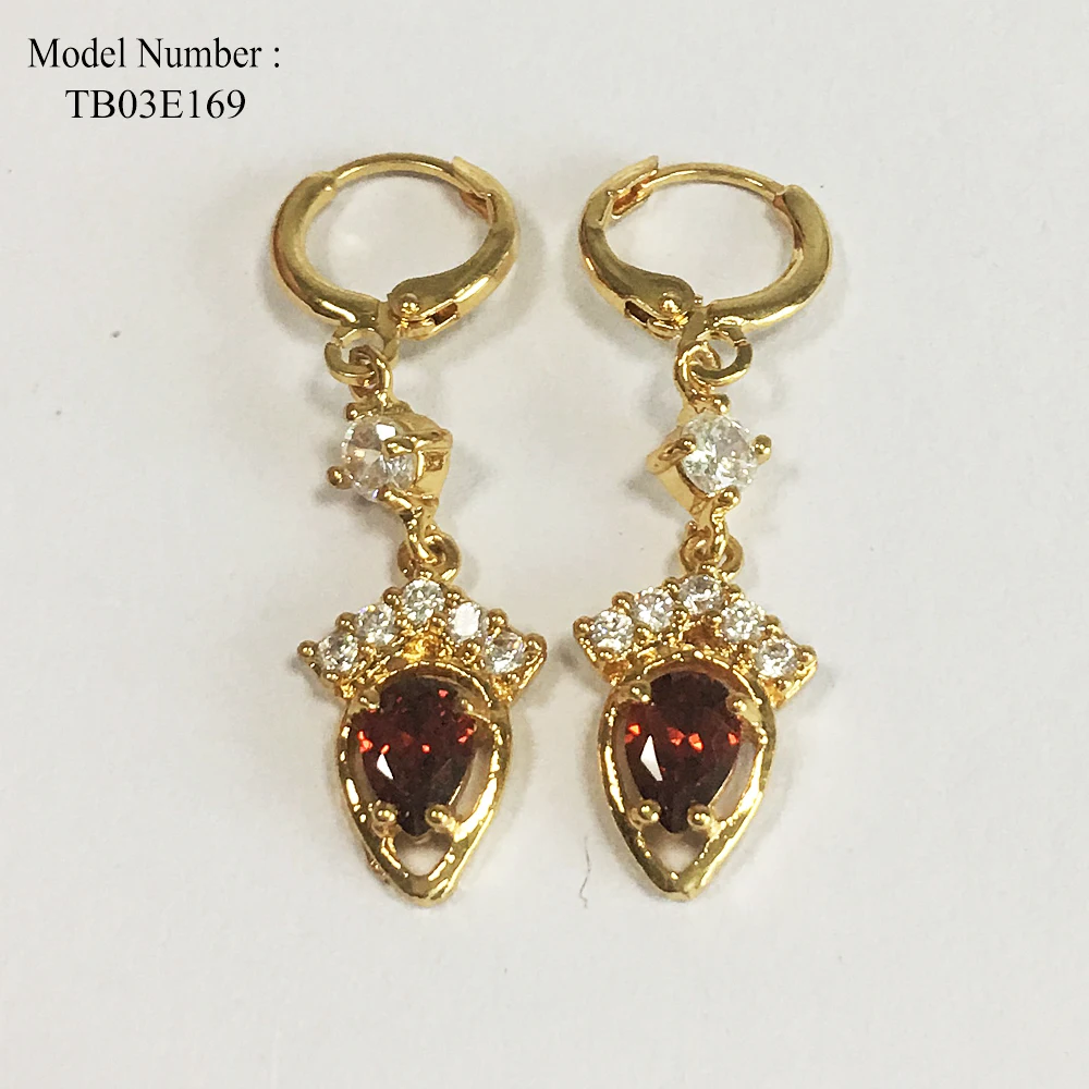 Saudi Gold Jewelry Earring Wholesale 18k Arabia Gold Tear Drop Earring