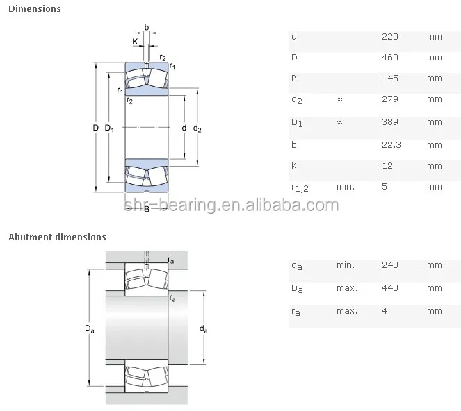 High Quality Brass Cage Spherical Roller Bearing 22344