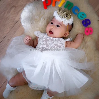 2newborn Infant Baby Girls White Lace Floral Ruffle Bodysuit