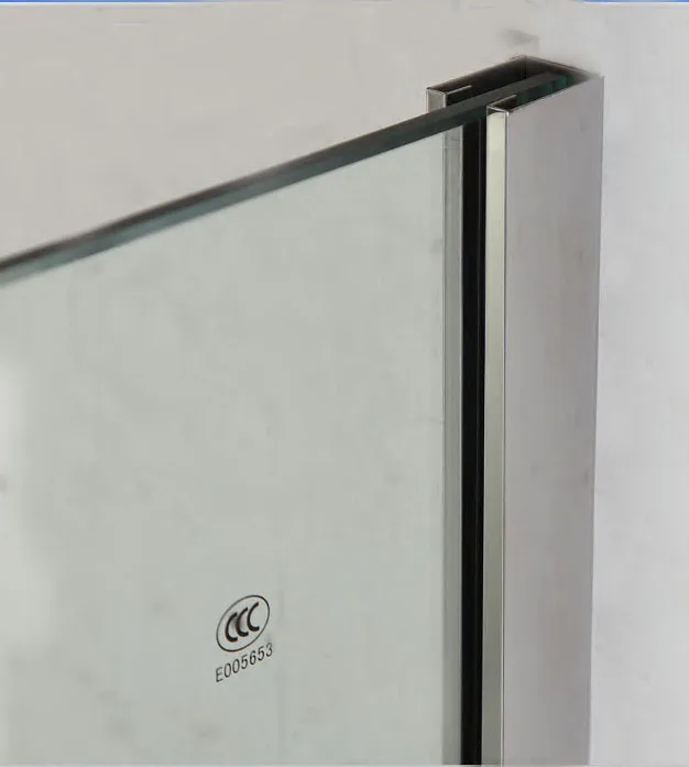 frameless design stainless steel glass hinge two fixed one open door diamond shape shower enclosure