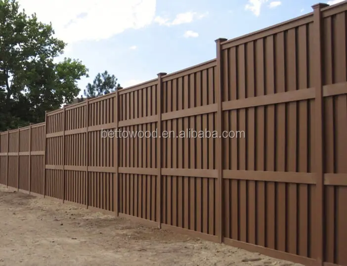 Easily Assembled Wood Plastic Composite Fence Decking Panel Material For Garden Privacy Outdoor