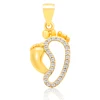 POLIVA Free Sample Father's Day S925 Sterling Silver Footprints Pendant, K Gold Plated Pendants for Newborn