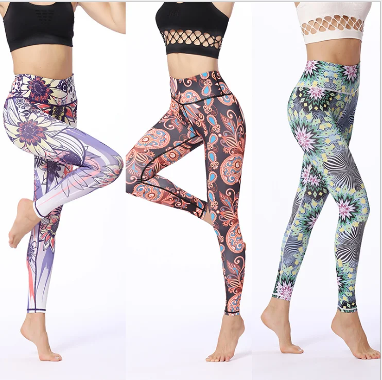Dye Sublimation Spandex Sexy Lady Yoga Leggings Custom Fitness Wear ...