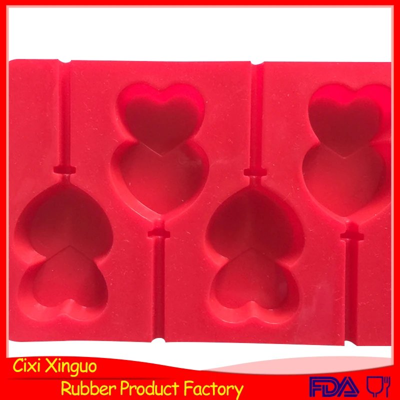 902 6 even double superposition of love heart silicone chocolate mold silicone lollipop mold hard candy diy resin mold bpa free