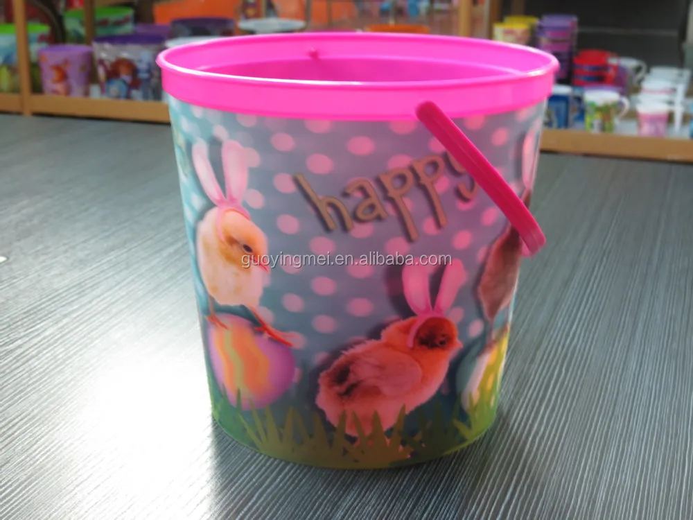 60oz Plastic Popcorn Bucket With Handle Buy Printed Popcorn Buckets