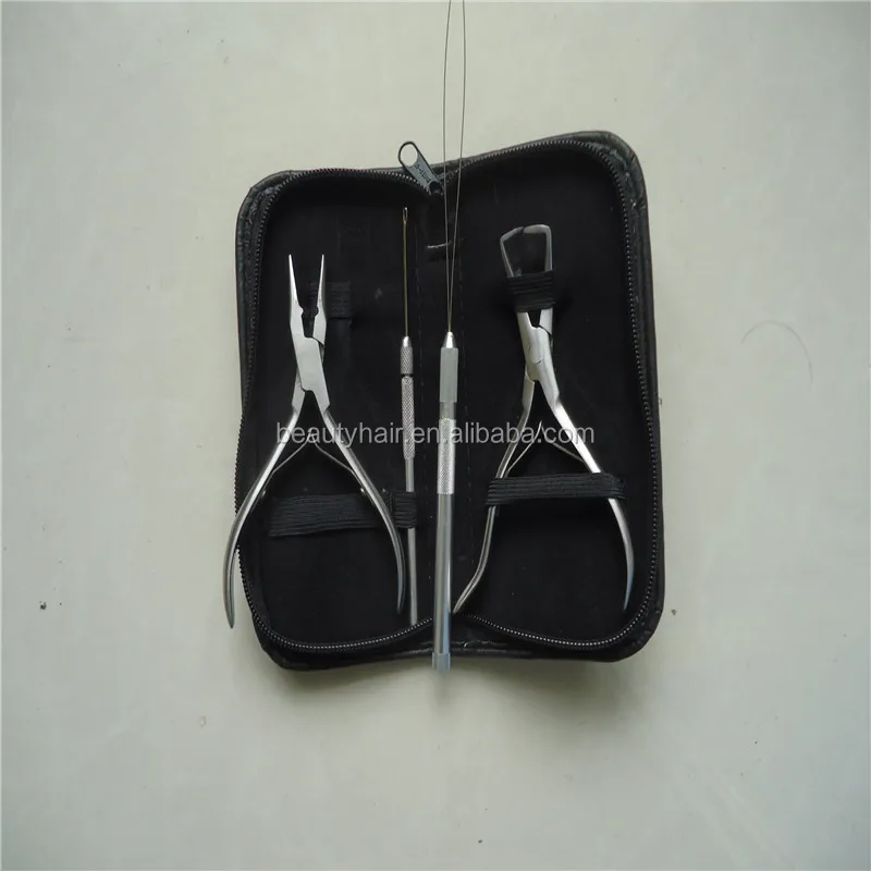 Micro Rings/hooked Crochet Needle Weaving Hair Extensions Tools Wooden