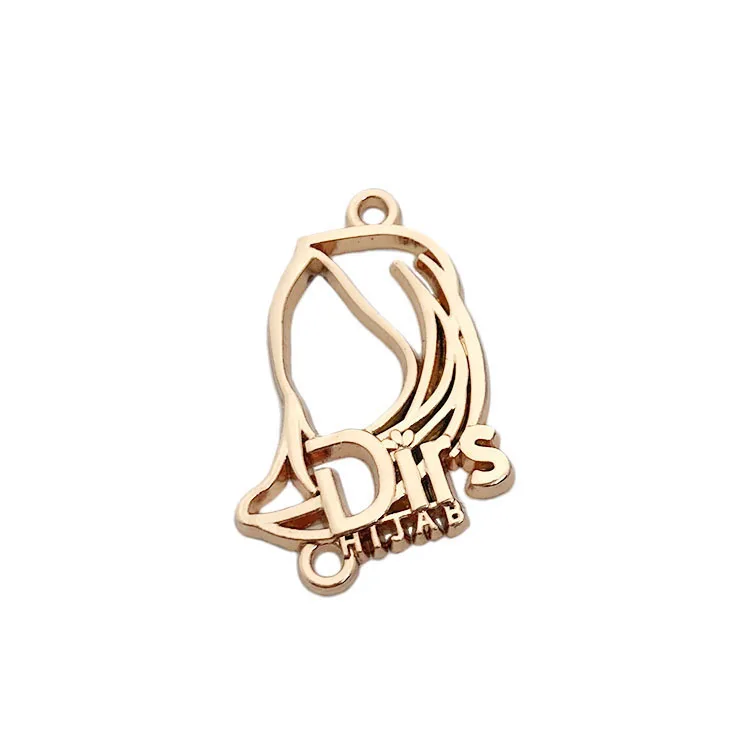 Small size design customized clothing metal logo tag for swimwear