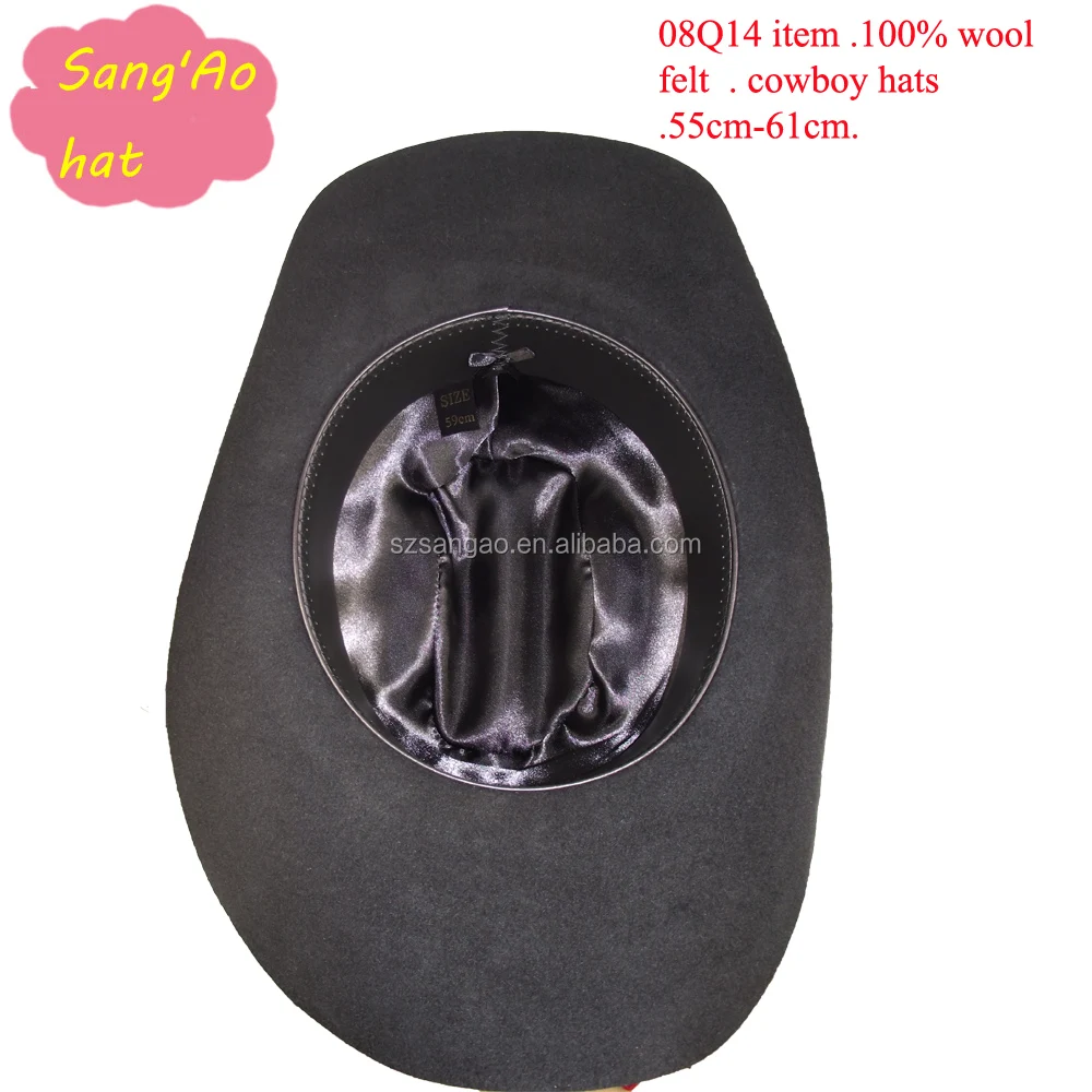 wholesale man felt 100% wool cowboy hat
