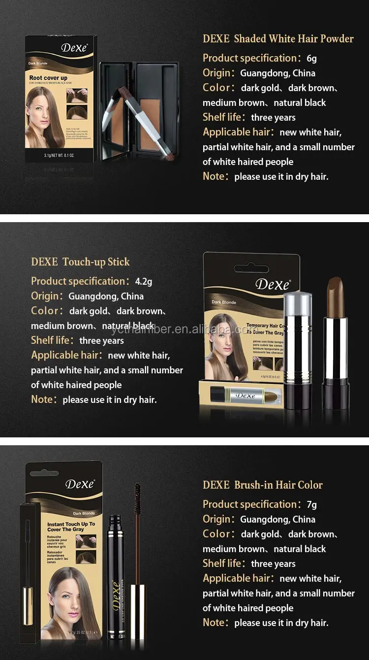 Dexe Temporary Hair Dye Cover Gray Roots Private Label Grey Hair Concealer