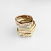 18k Gold Plated Personalized Custom Name Roman Numeral Coordinates Signet Stacking Ring
