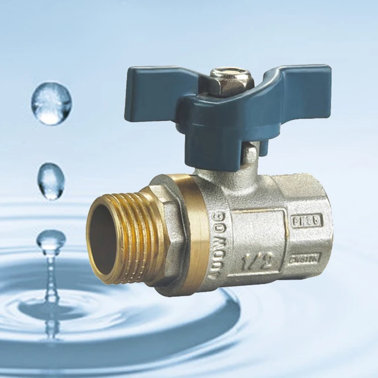 Manufacture Price Long Stem 2 Male Brass Ball Valve With Nipple For