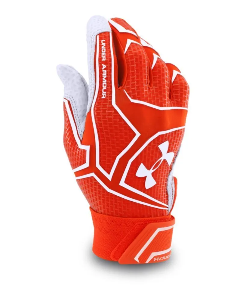 Under Armour UA Yard Clutch Baseball Batting Gloves 1265933-104 White Orange Med for sale online 
