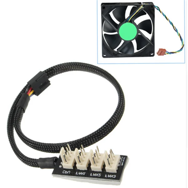 Host Case CPU Fan Power Supply Connector 4Pin Computer Mainframe Fan Hub Cable Line 4 Way PWM Multi Splitter Cable Lead Adapter